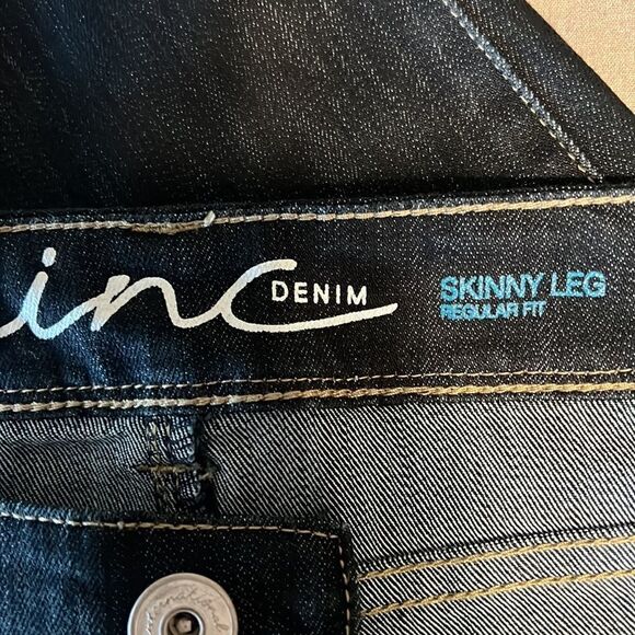 INC REGULAR FIT SKINNY‎ LEG DARK WASH JEANS SIZE 10 NWT - Picture 10 of 11